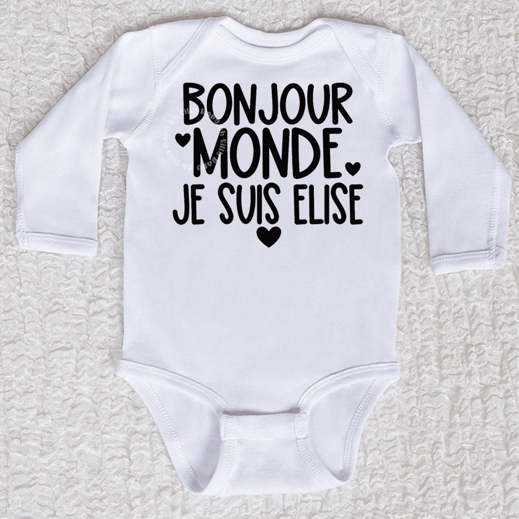 Bonjour Monde Girl French Hello World Bodysuit Oh Silly Baby