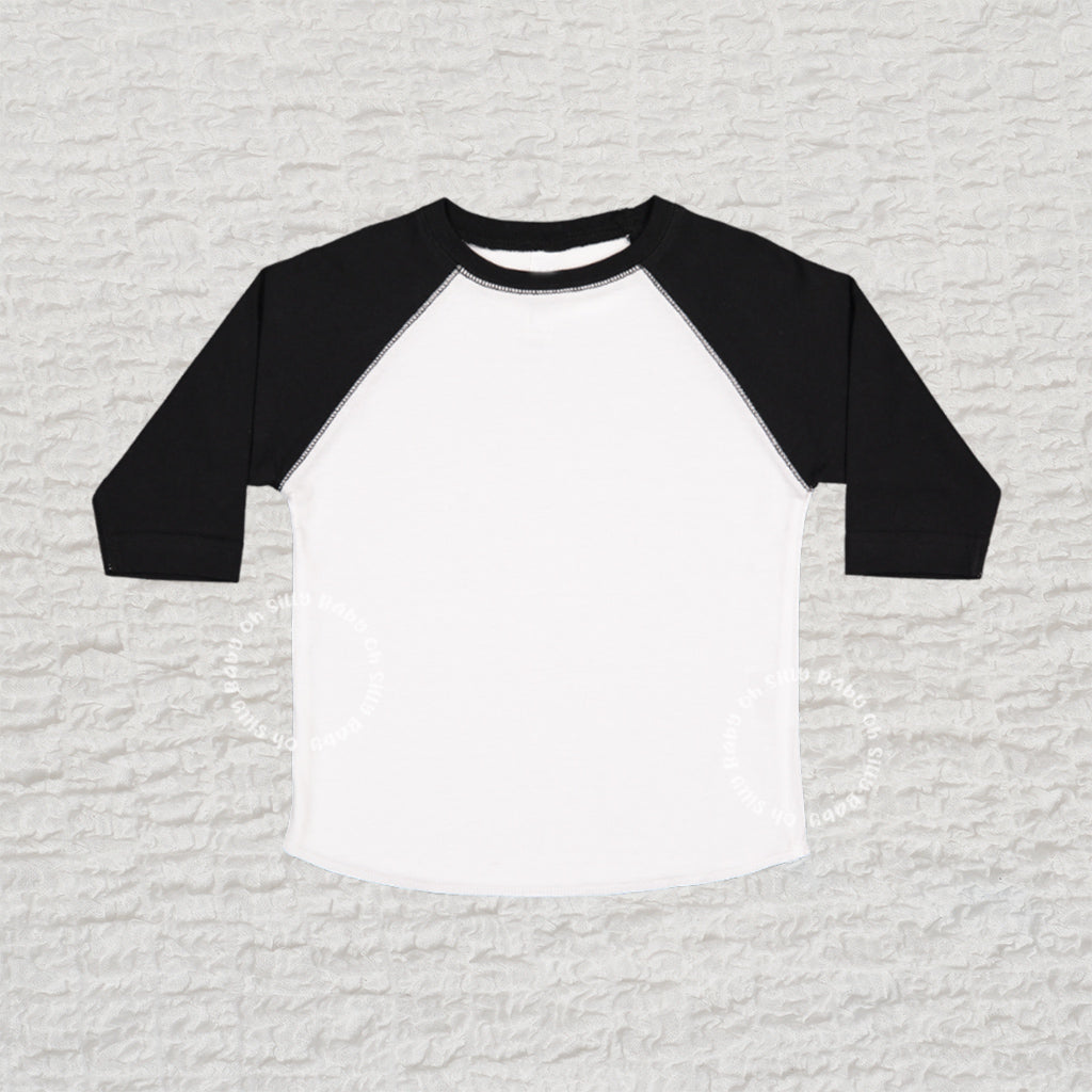 black and white raglan shirt