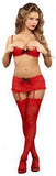 Bra Garter & Skirt G-String Red