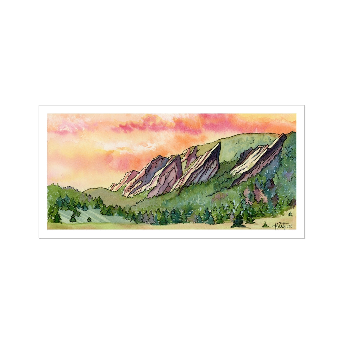 Sunrise Over Flatirons Rolled Canvas