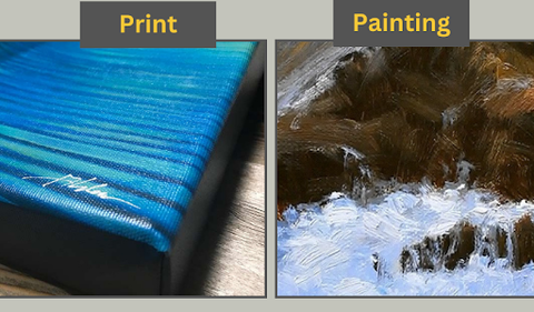 Brushstroke of print vs painting