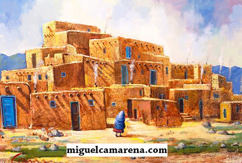 Miguel Camarena Pueblos Painting