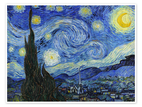 Painting by Vincent van Gogh, Starry Night.