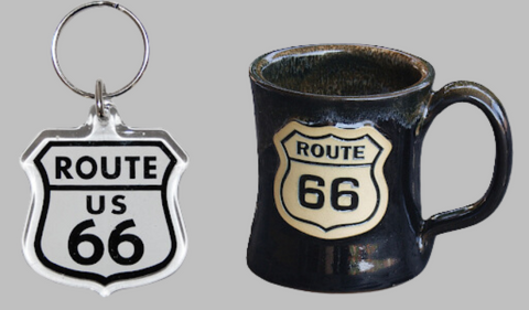 Route 66 Memorabilia, keychains and mugs