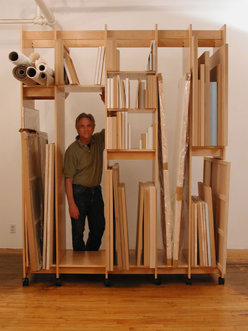 Wooden rack for art storage