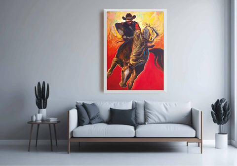 abstract cowboy painting