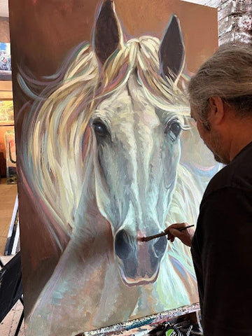 miguel angel camarena painting a horse