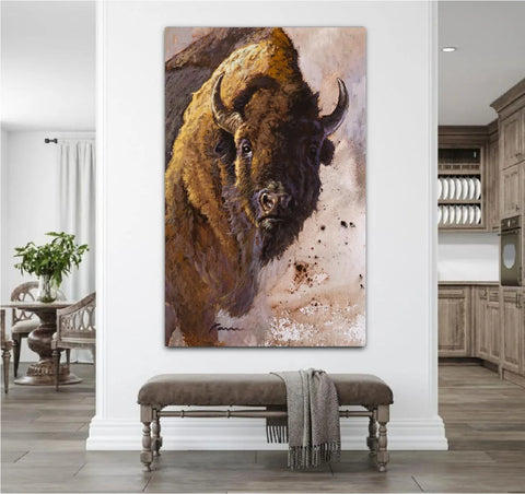 paintings of buffalo