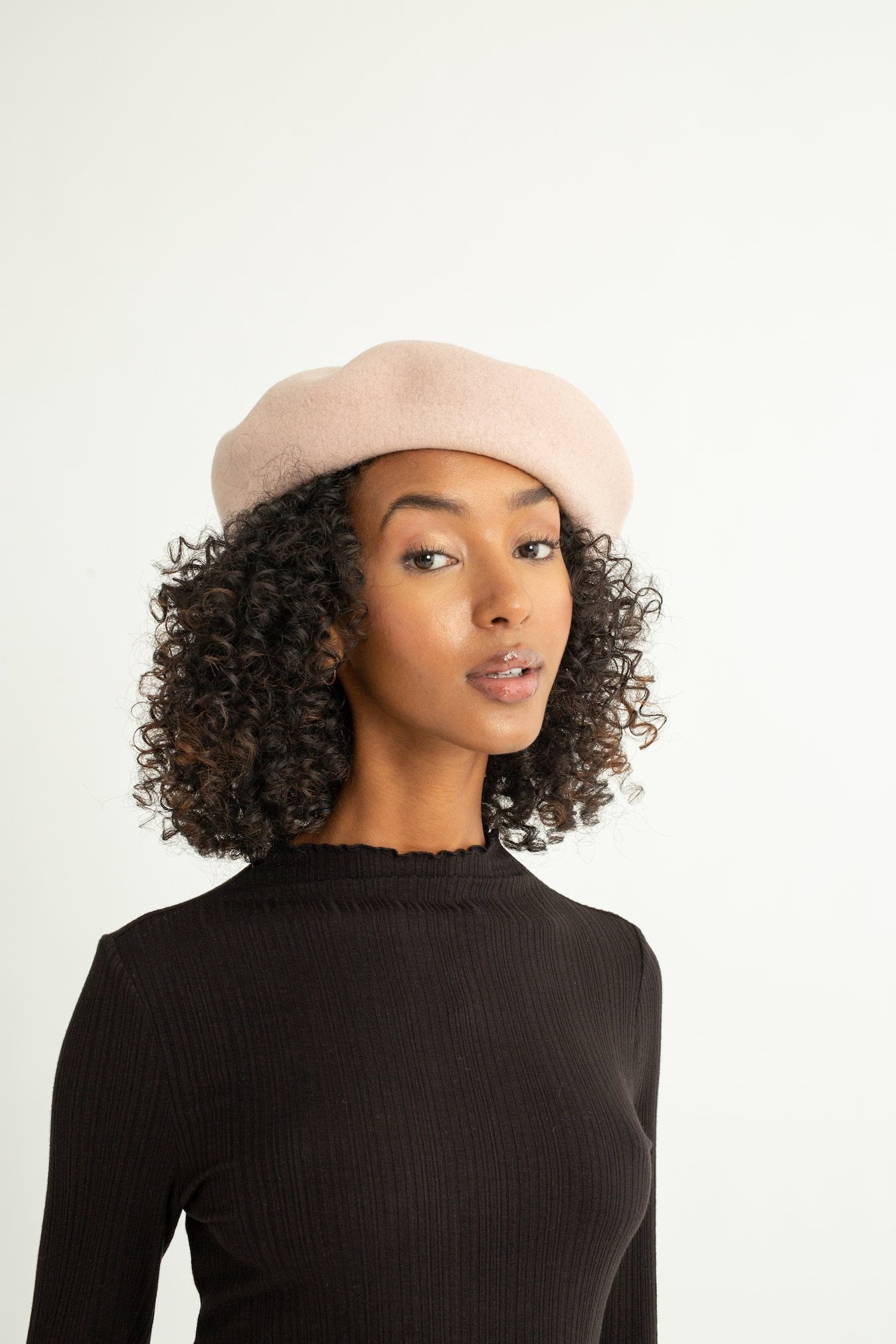 satin lined wool beret