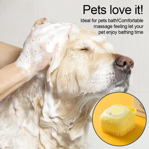 Mamzoo's Pet Bathing Brush & Shampoo Dispenser innovative  Purchase today and say hello to stress-free grooming sessions!
