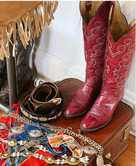 Pair of Vintage Red Cowboy Boots