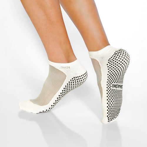 White & Beige Pilates Grip Socks – Jellylegz