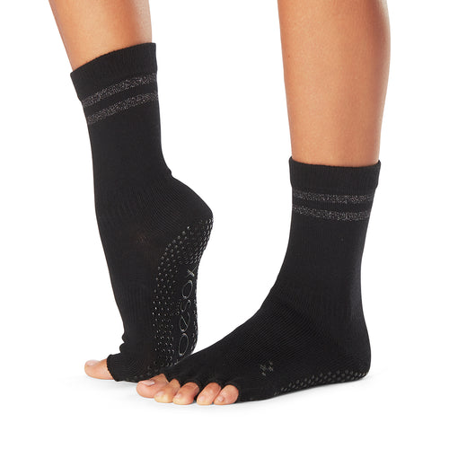 Low Rise Half Toe Grip Socks - Deepwater Ombre Stripe (Barre / Pilates)