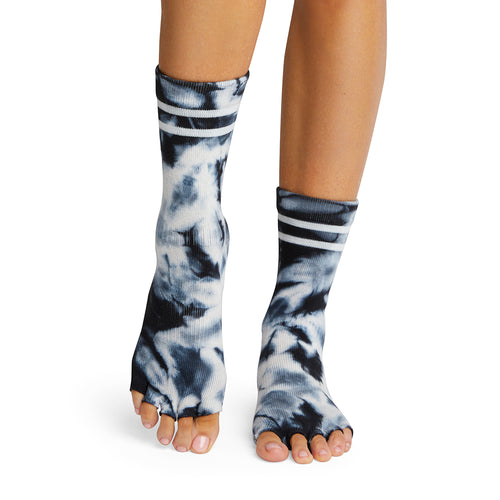 Low Rise Half Toe Grip Socks - Deepwater Ombre Stripe (Barre / Pilates)