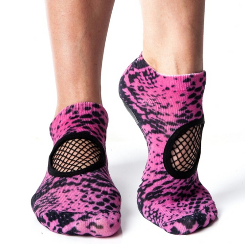Hot Pink Lips Grip Socks Pilates Honey - Pilates Grip Socks
