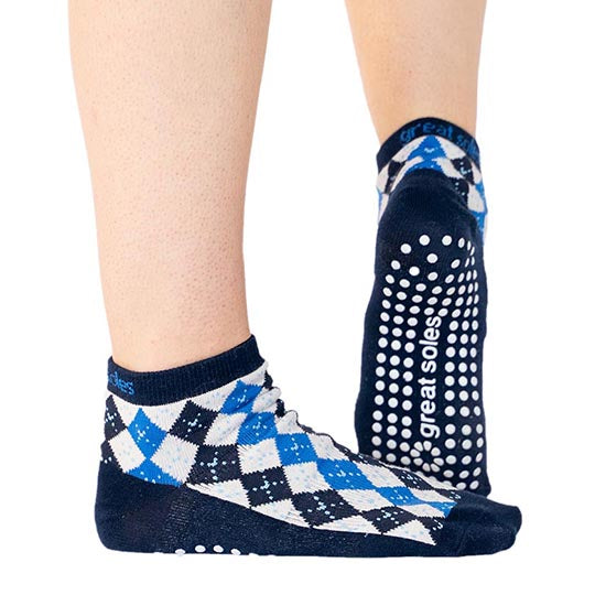 Maisie Short Crew Grip Sock - Argyle (Pilates & Barre)