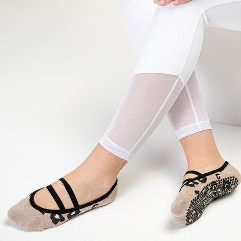 Ballet Cheetah Nude Grip Socks Moveactive Simplyworkout