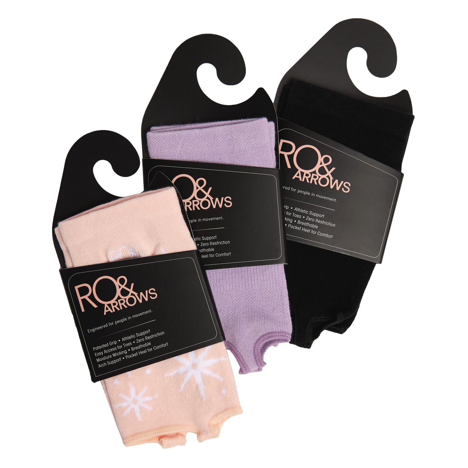 Rhiannon Low Show Open toe Print Grip Socks (Barre / Pilates)