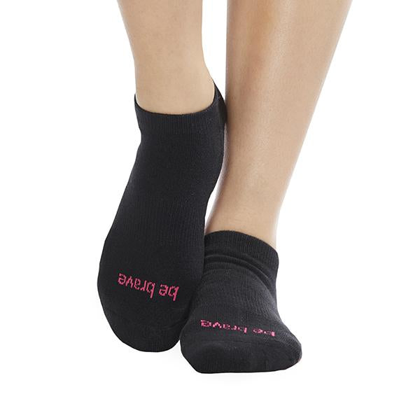 Be Brave Grip Socks - Black Pink (Barre / Pilates)