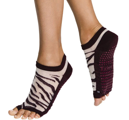 Red Leopard Full Toe pilates socks