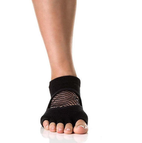 Arebesk Fishnet Open Toe Grip Socks - Purple Black (Barre / Pilates)