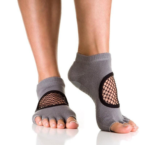 Arebesk Fishnet Open Toe Grip Socks - Leopard (Barre / Pilates)