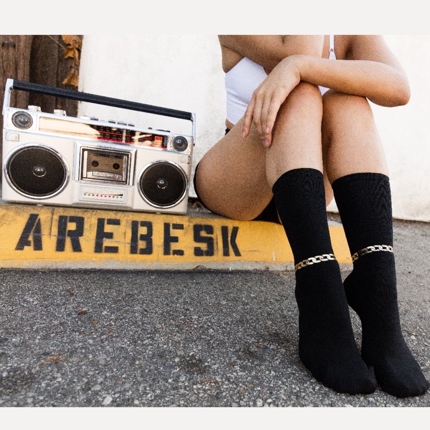 24K Black Gold Crew Socks (Non-Grip)