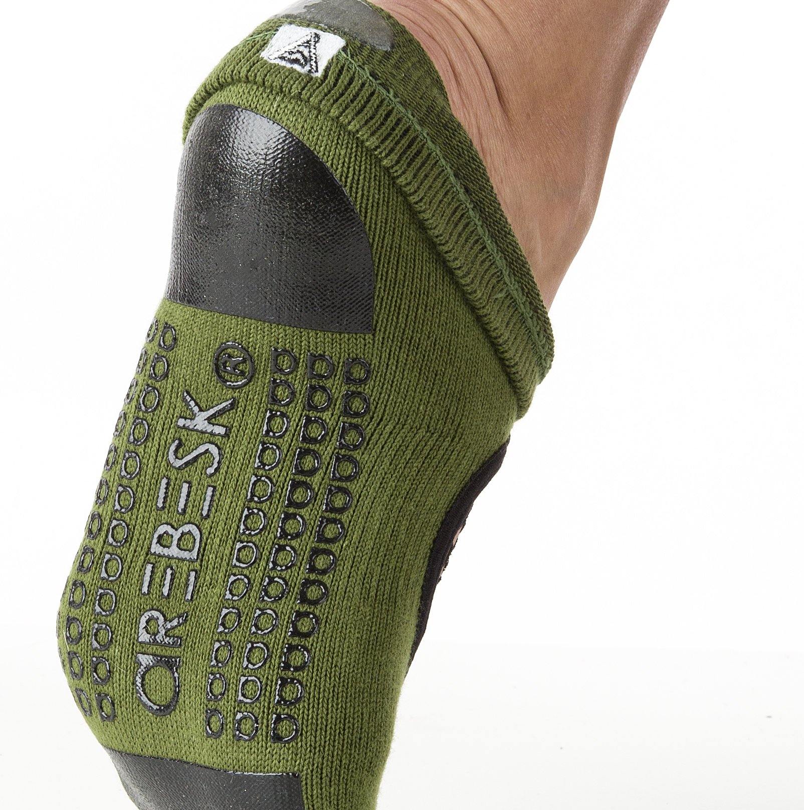 Arebesk Fishnet Grip Socks - Army Green (Barre / Pilates)