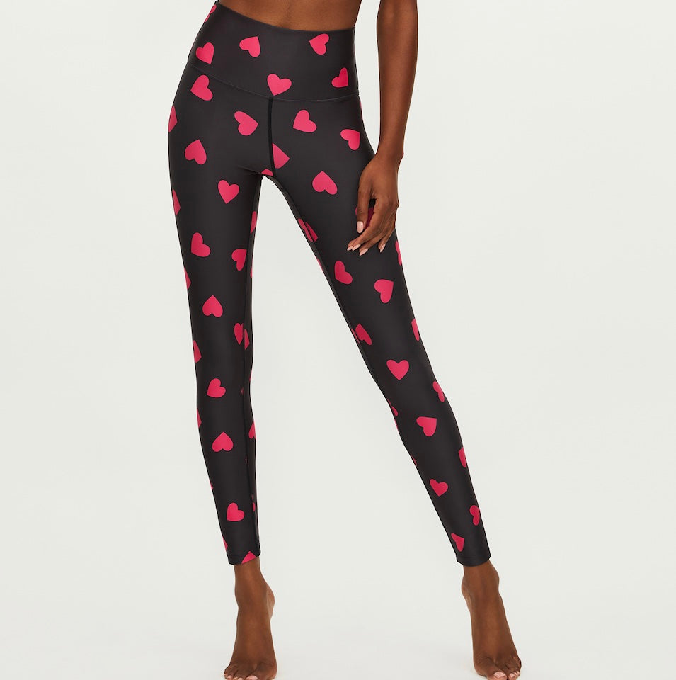 Beach Riot, Pants & Jumpsuits, Beach Riotharper Heart Printed Red Leggings