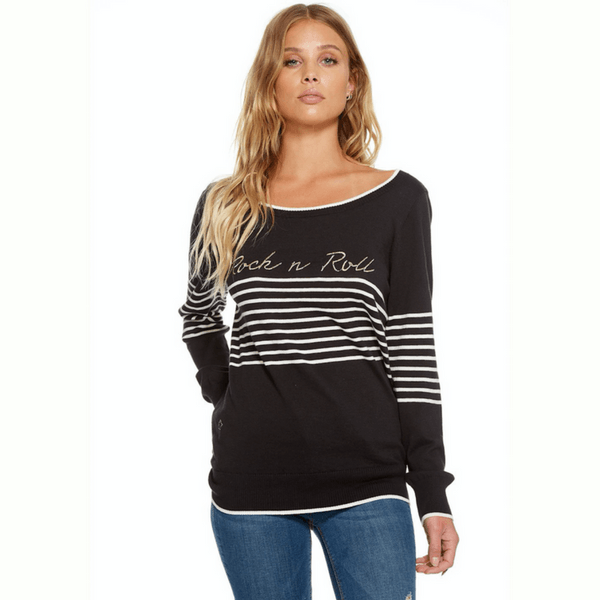 Black Rock n' Roll Holiday Sweater by Chaser