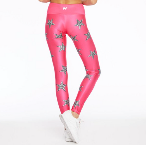 Heroine Sport Metallic Leggings Pink Women's Size M Workout Gym