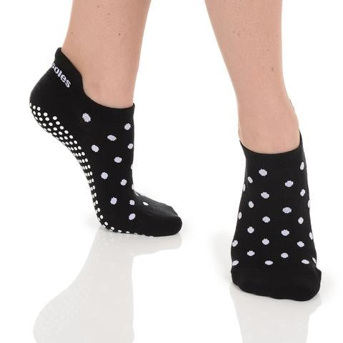Lulu Leopard Ballet Grip Sock - Tan Black - Great Soles