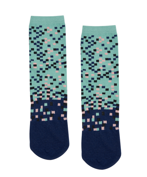 Unisex Crew - Turquoise Stripes - Grip Socks - MoveActive