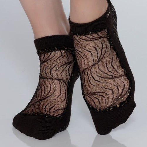 SHASHI STAR Woman's Mesh Top Grip Socks with Rhinestones - pac-mfg