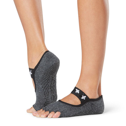 Mato & Hash Toeless Half Toe Yoga Socks With Grip - 3PK Grey CA7200 S/M