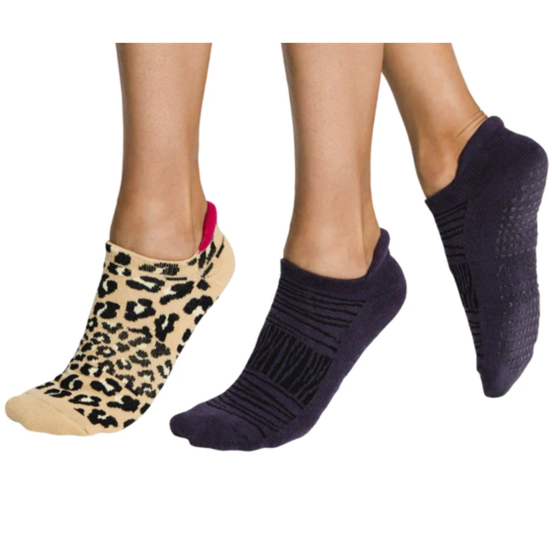 Tab Closed Toe Grip Socks -Wild Power 2 Pack (Barre / Pilates)