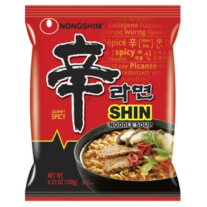 Nongshim Shin Ramyun Spicy Beef Ramen Noodle Soup, 4.2oz  (single pack)  ***SPICY!!!*** - Ichigo Island