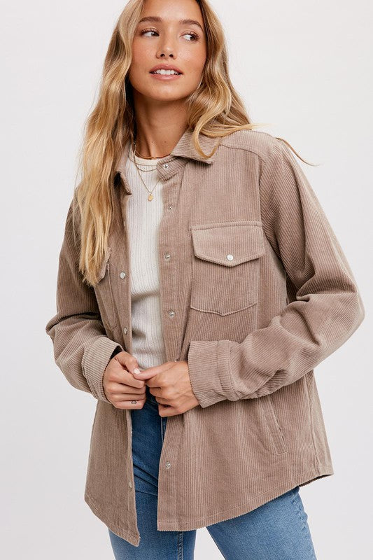 CORDUROY BUTTON UP SHACKET