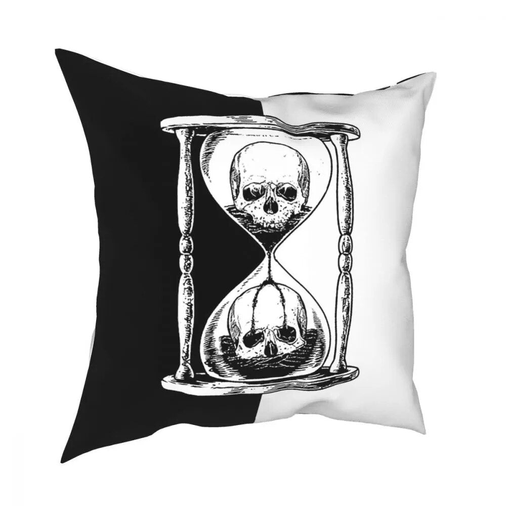 Memento Mori Square Pillow Case - Hourglass Fashion Throw Pillow