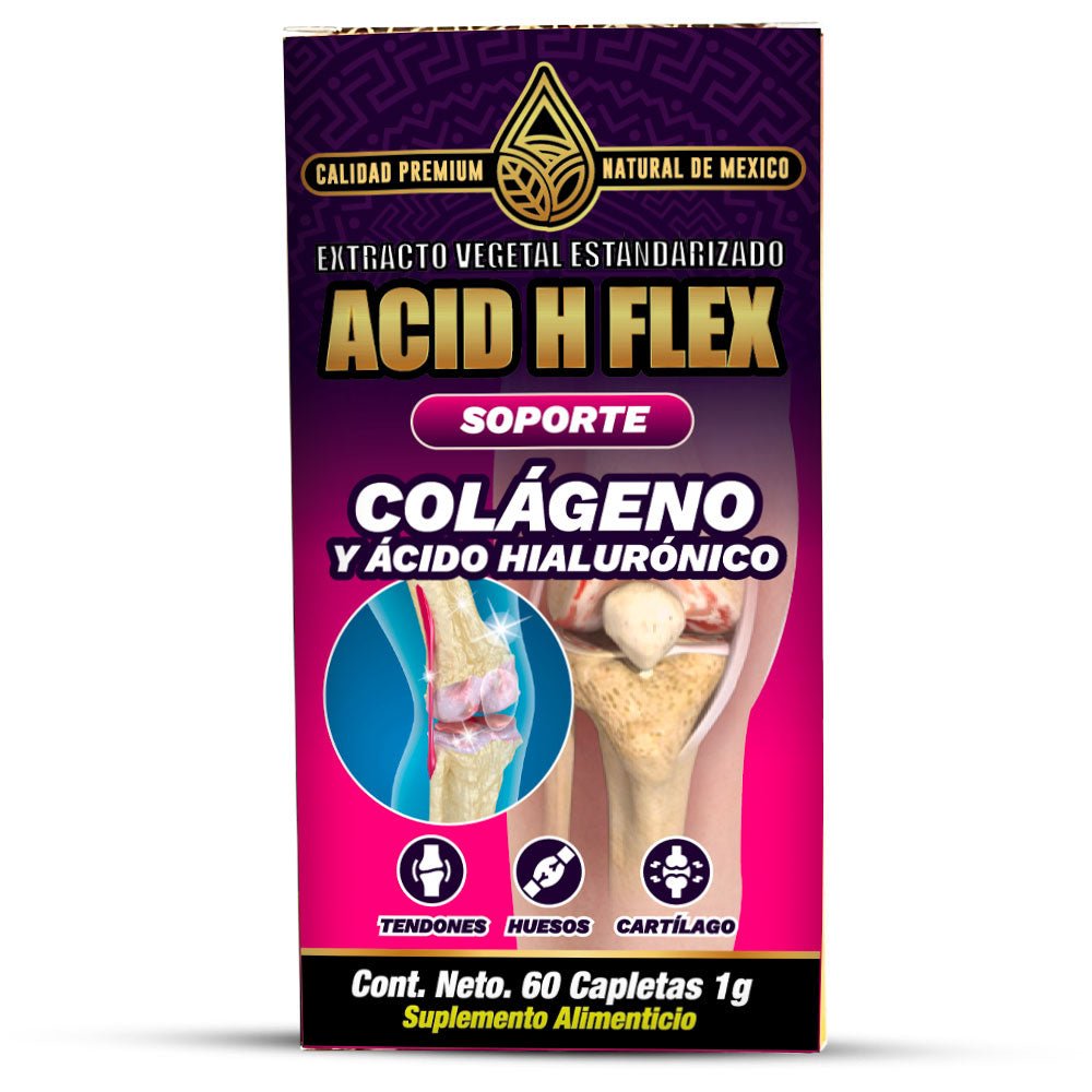 Acid H Flex Suplemento, Acid H Flex Supplement 60 Caplets, Natural de Mexico