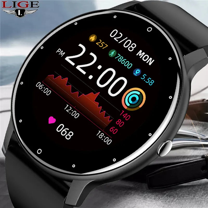 LIGE 2023 New Smart Watch Men Full Touch Screen