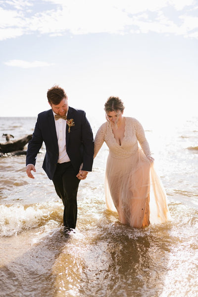 blush wedding dress