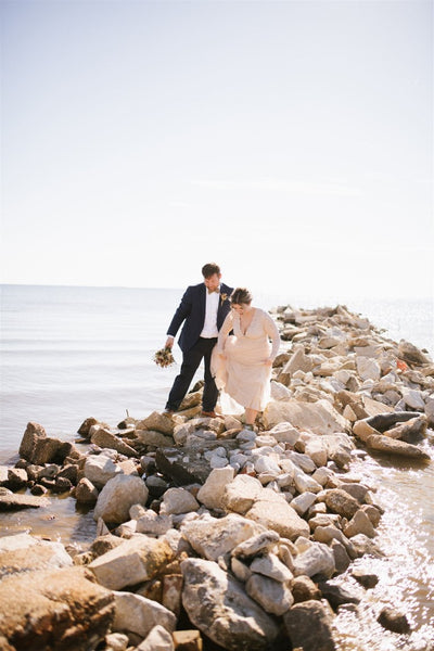 blush wedding dress