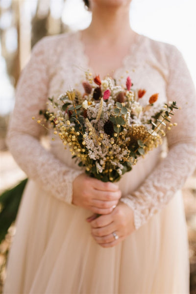 blush wedding dress