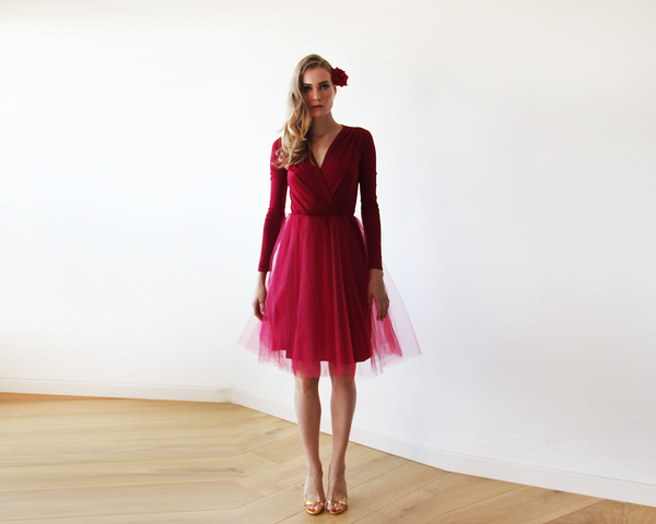 Wrap midi tulle dress - Party dress