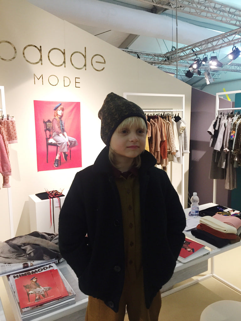 Gorgous model Andrea visiting paade mode booth at Pitti