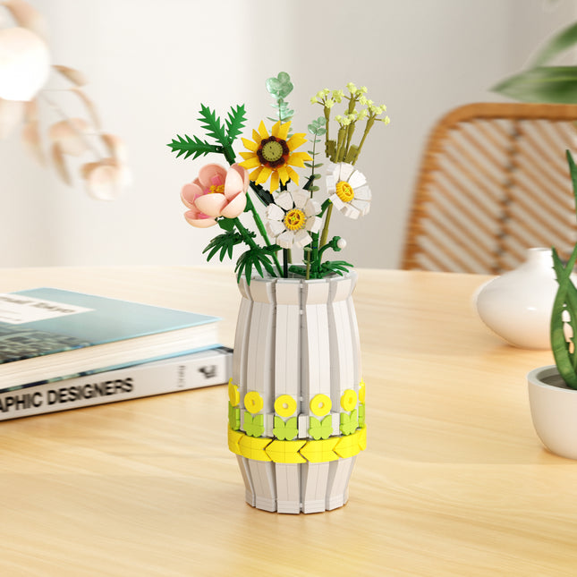 Bybo Vase pour bouquet de fleurs Lego - Compatible avec Lego