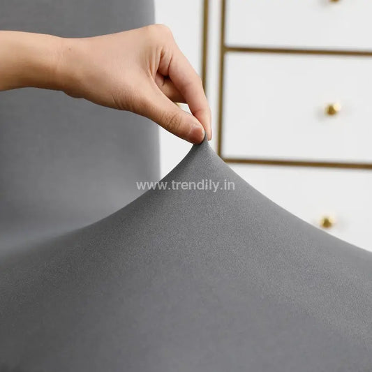 Trendily Stretchable Chair Covers Plain Grey