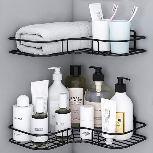 Corner Rack-Stainless Steel Self Adhesive Bathroom Shelf Corner Rack for Kitchen & Bathroom Shelve (HE-03)