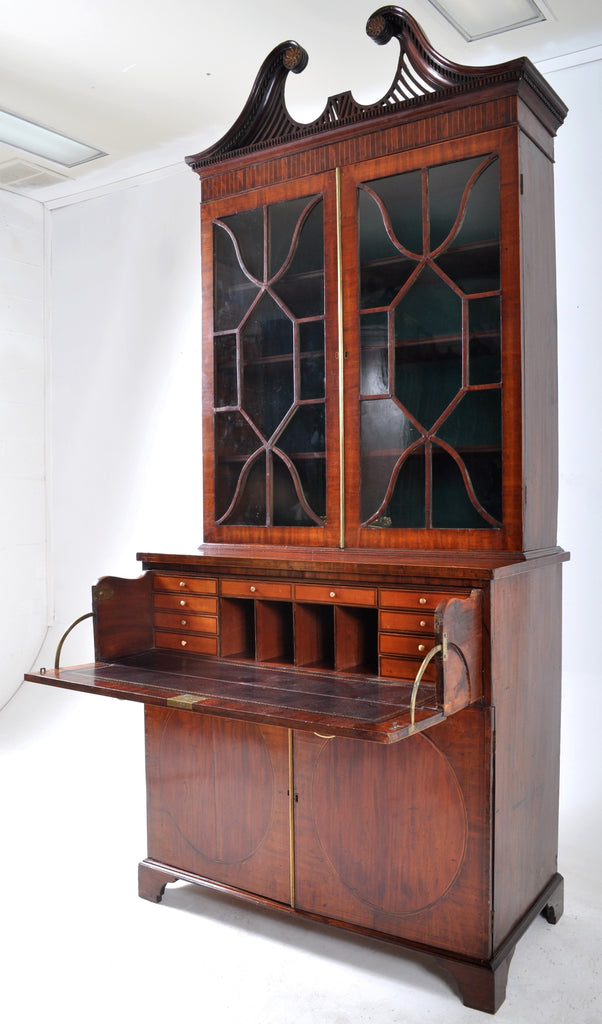 Historically Important Federal Period Inlaid Mahogany Secretary